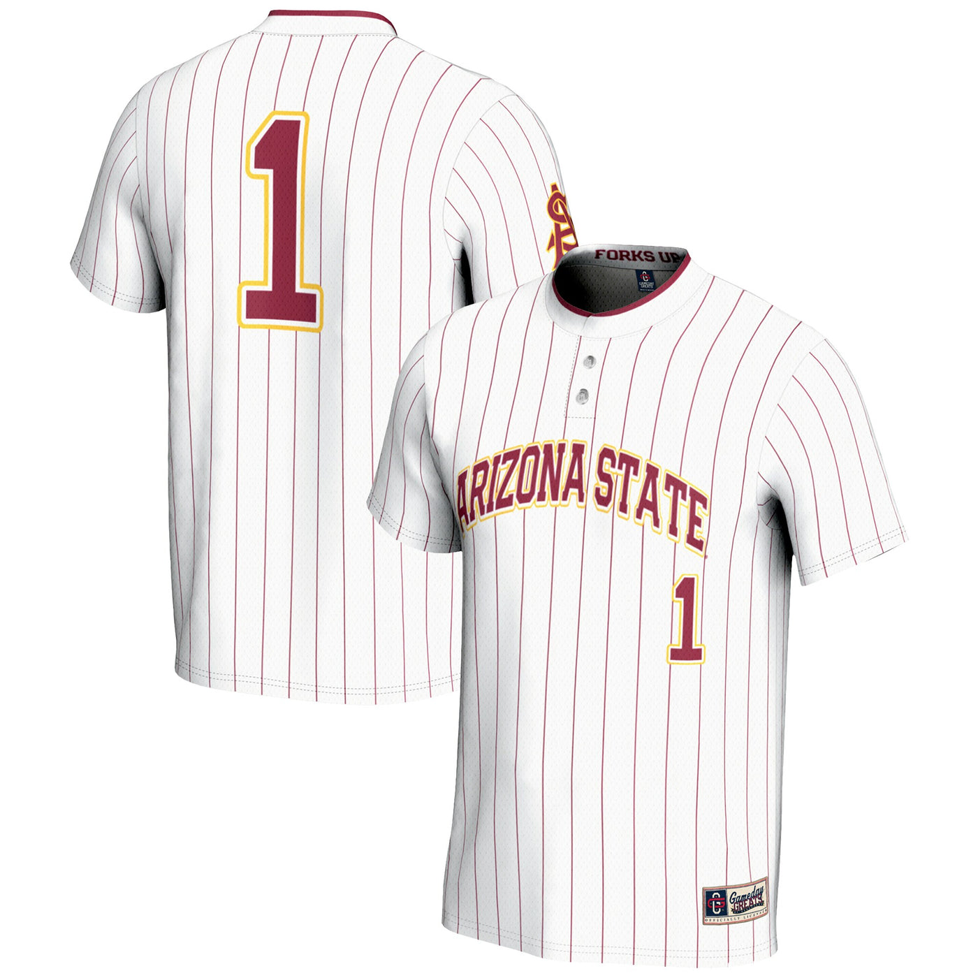 GameDay Greats #1 White Arizona State Sun Devils Lightweight Softball Jersey