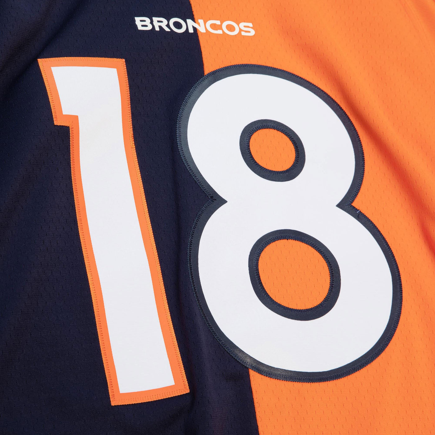 Denver Broncos Peyton Manning Mitchell & Ness Navy/Orange 2015 Split Legacy Replica Jersey