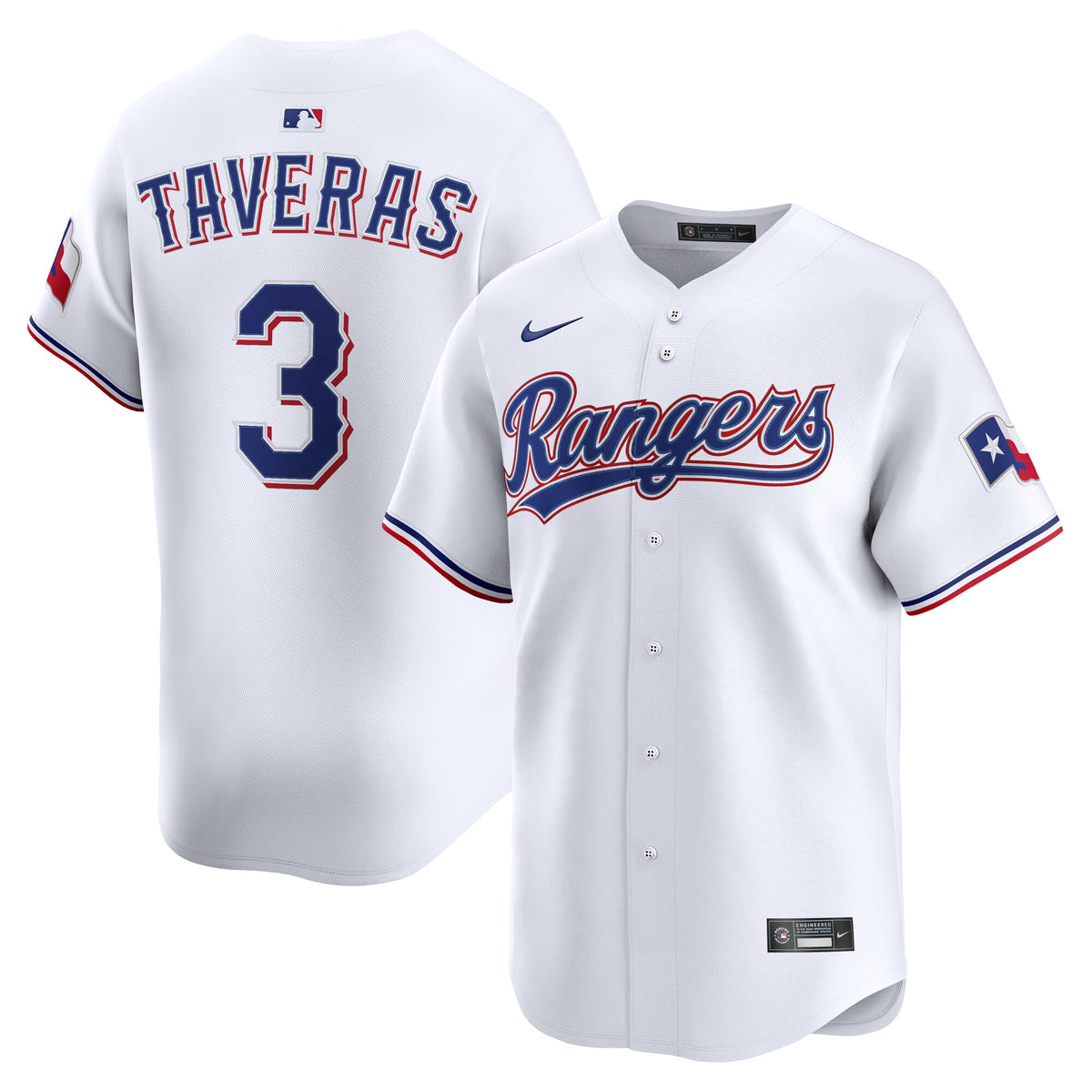 Texas Rangers Leody Taveras White Home Limited Player Jersey