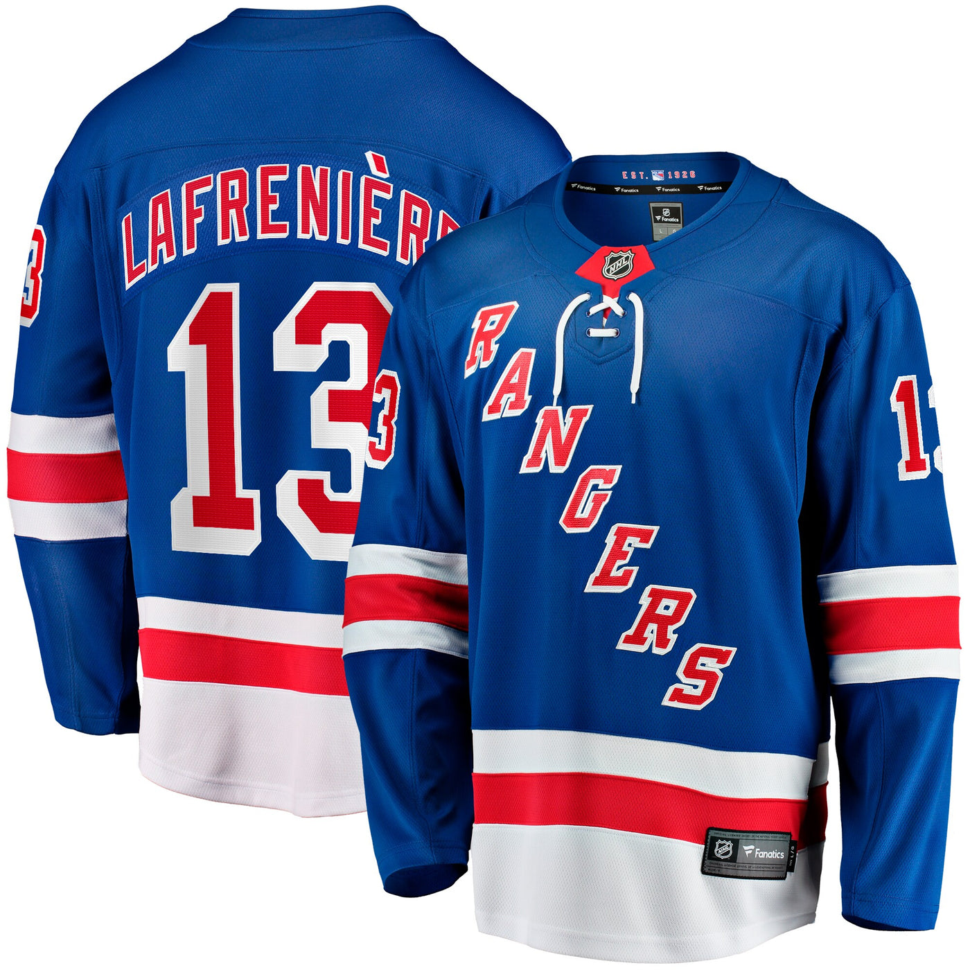 New York Rangers Alexis Lafreniere Fanatics Blue Home Breakaway Jersey