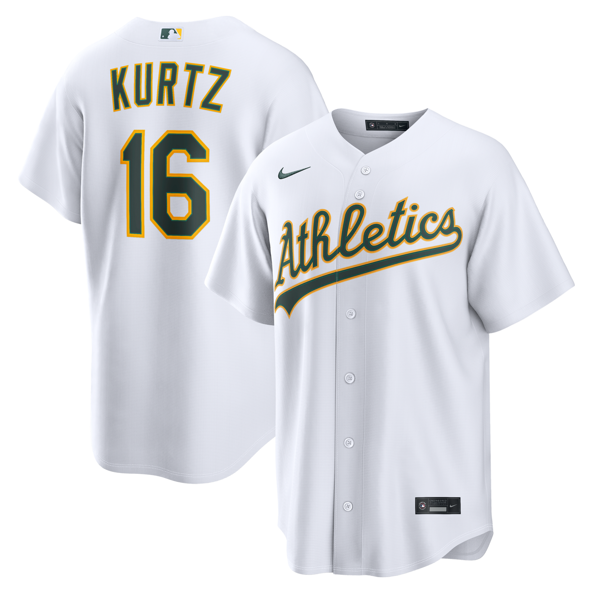 Athletics Nick Kurtz White Home Replica Jersey