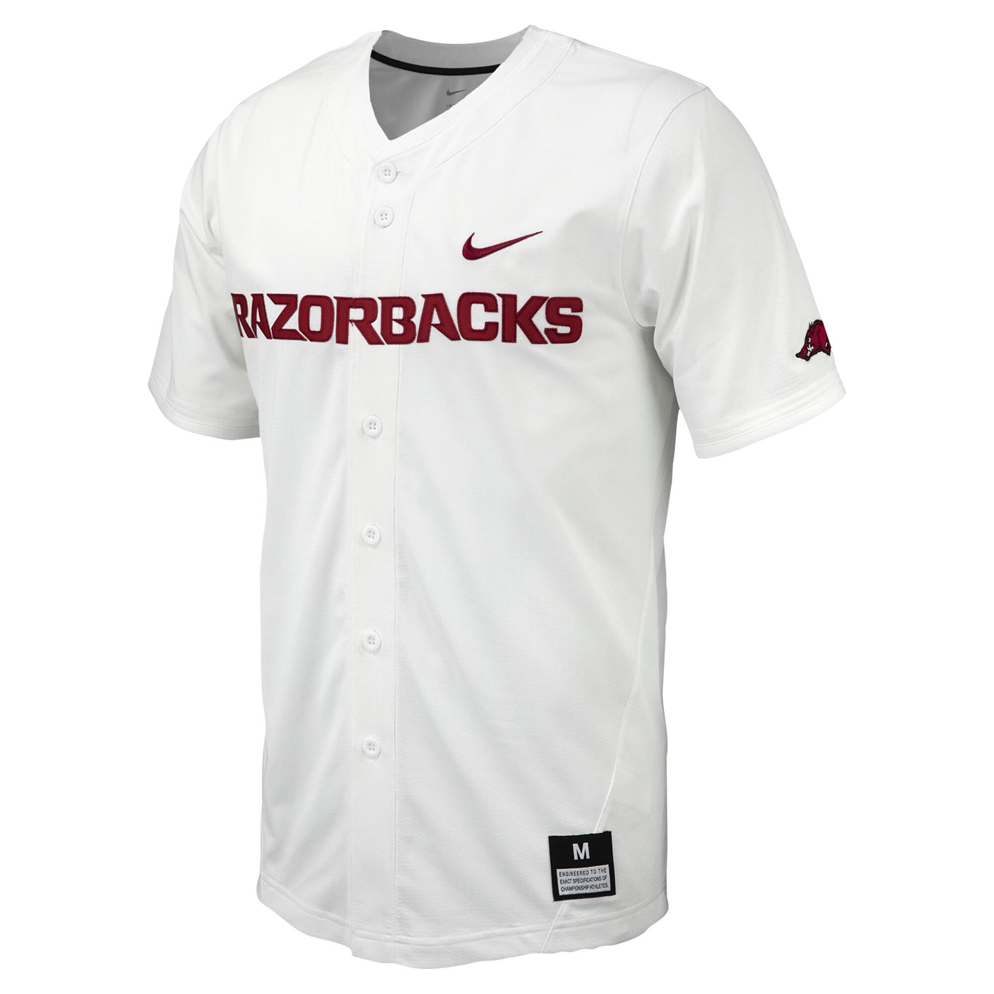 Nike White Arkansas Razorbacks Replica Full-Button Baseball Jersey
