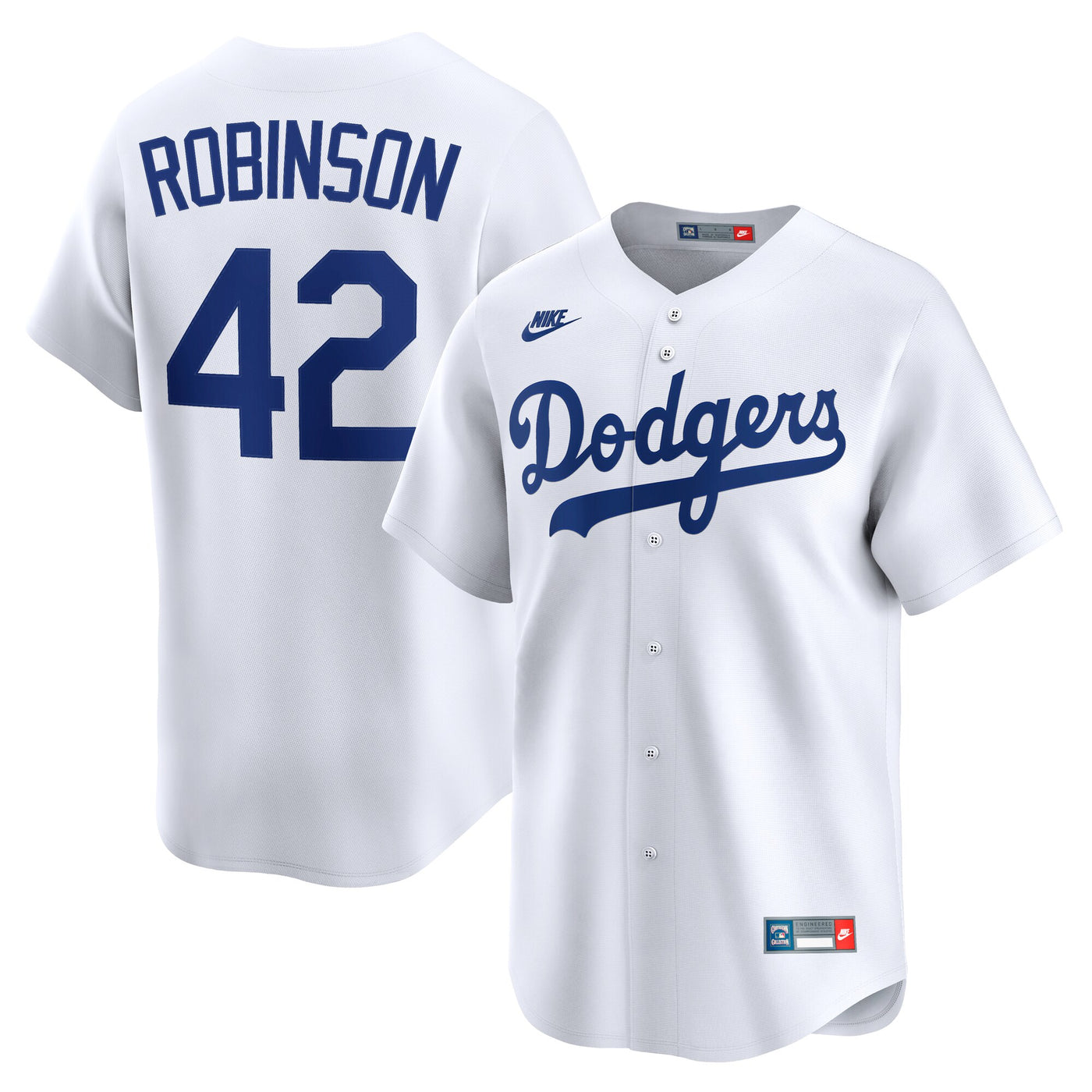 Brooklyn Dodgers Jackie Robinson Nike White Throwback Cooperstown Collection Limited Jersey