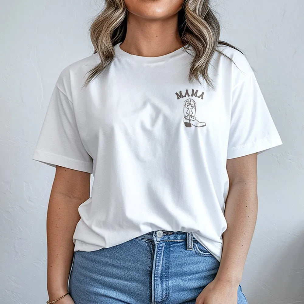Western Mama T-Shirt | Cowboy Boot Graphic Tee | Soft Cotton Shirt | Gift for Country Mom