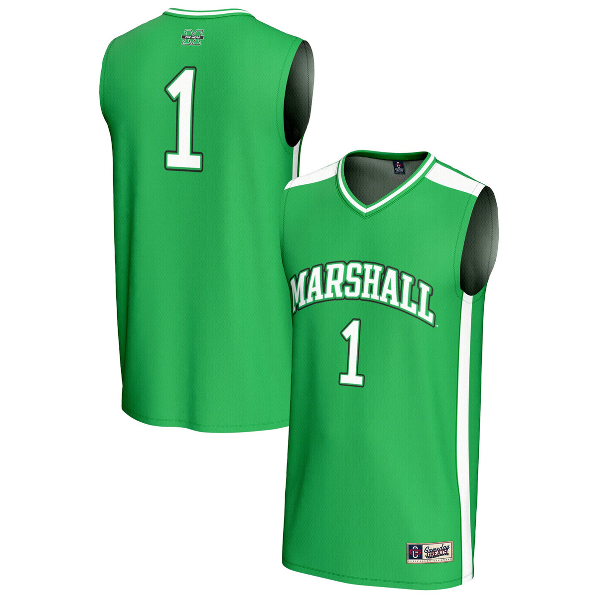 #1 Marshall Thundering Herd GameDay Greats Lightweight Collegiate Basketball Fashion Jersey - Kelly Green