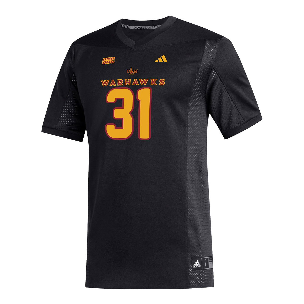 #31 ULM Warhawks Replica Football Jersey - Black