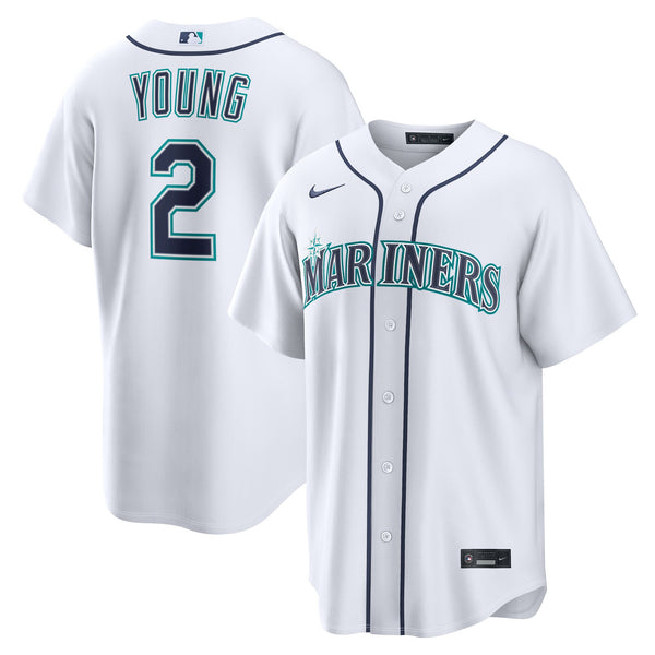 Seattle Mariners Cole Young Nike White Home Replica Jersey