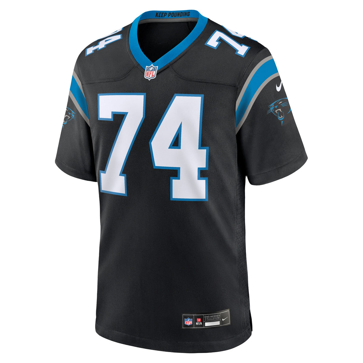 Carolina Panthers Jake Curhan Black Team Game Jersey