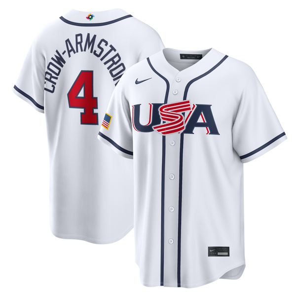 USA Baseball Pete Crow-Armstrong Nike White 2026 World Baseball Classic Home Stadium Jersey