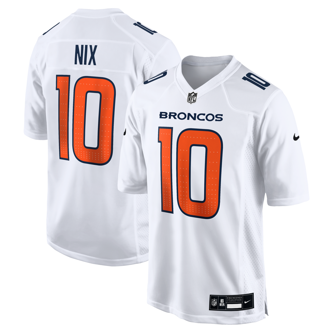 Denver Broncos Bo Nix Nike White Tundra Fashion Game Jersey