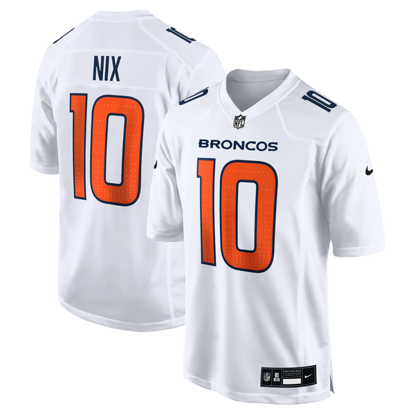Denver Broncos Bo Nix Nike White Tundra Fashion Game Jersey