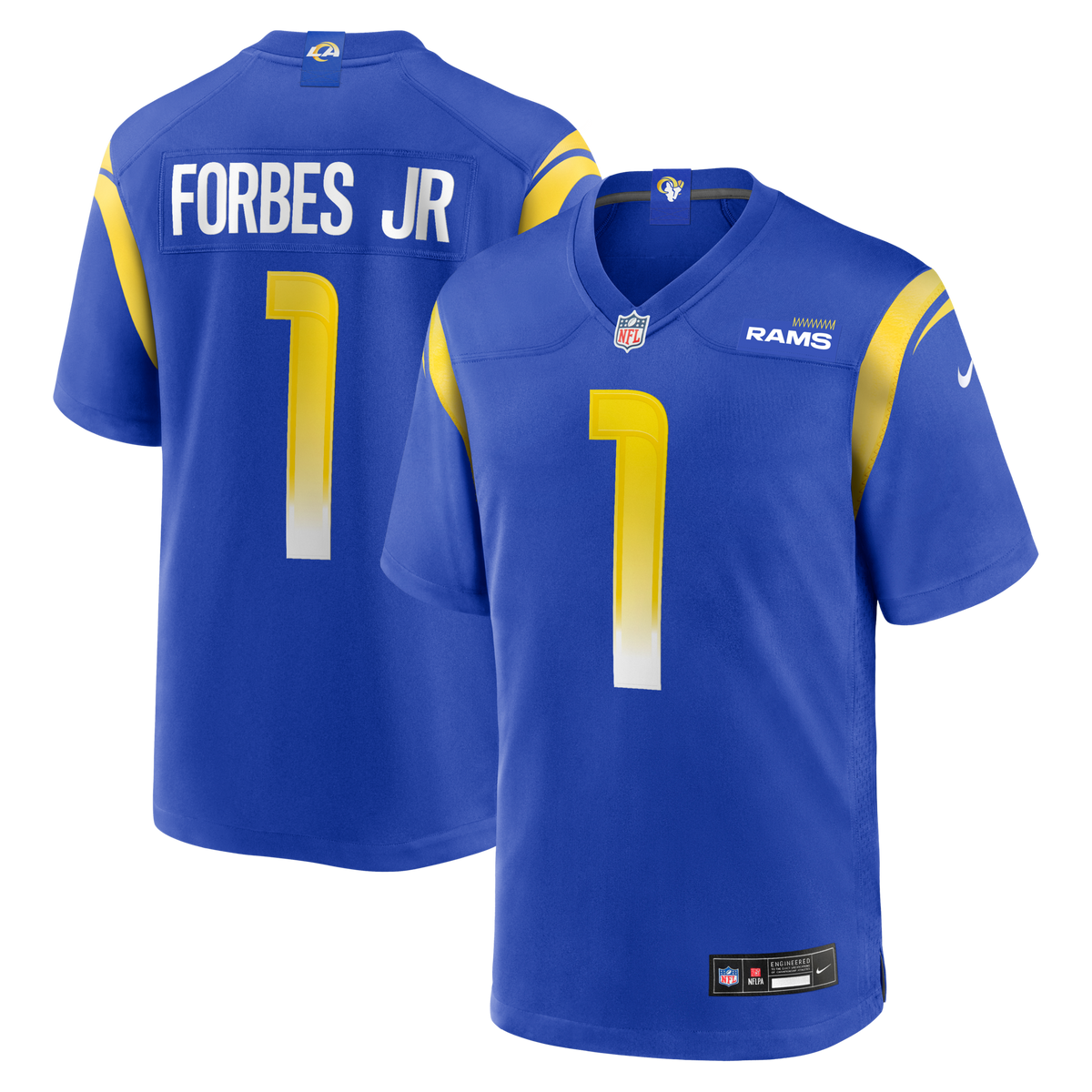 Los Angeles Rams Emmanuel Forbes Jr. Royal Team Game Jersey