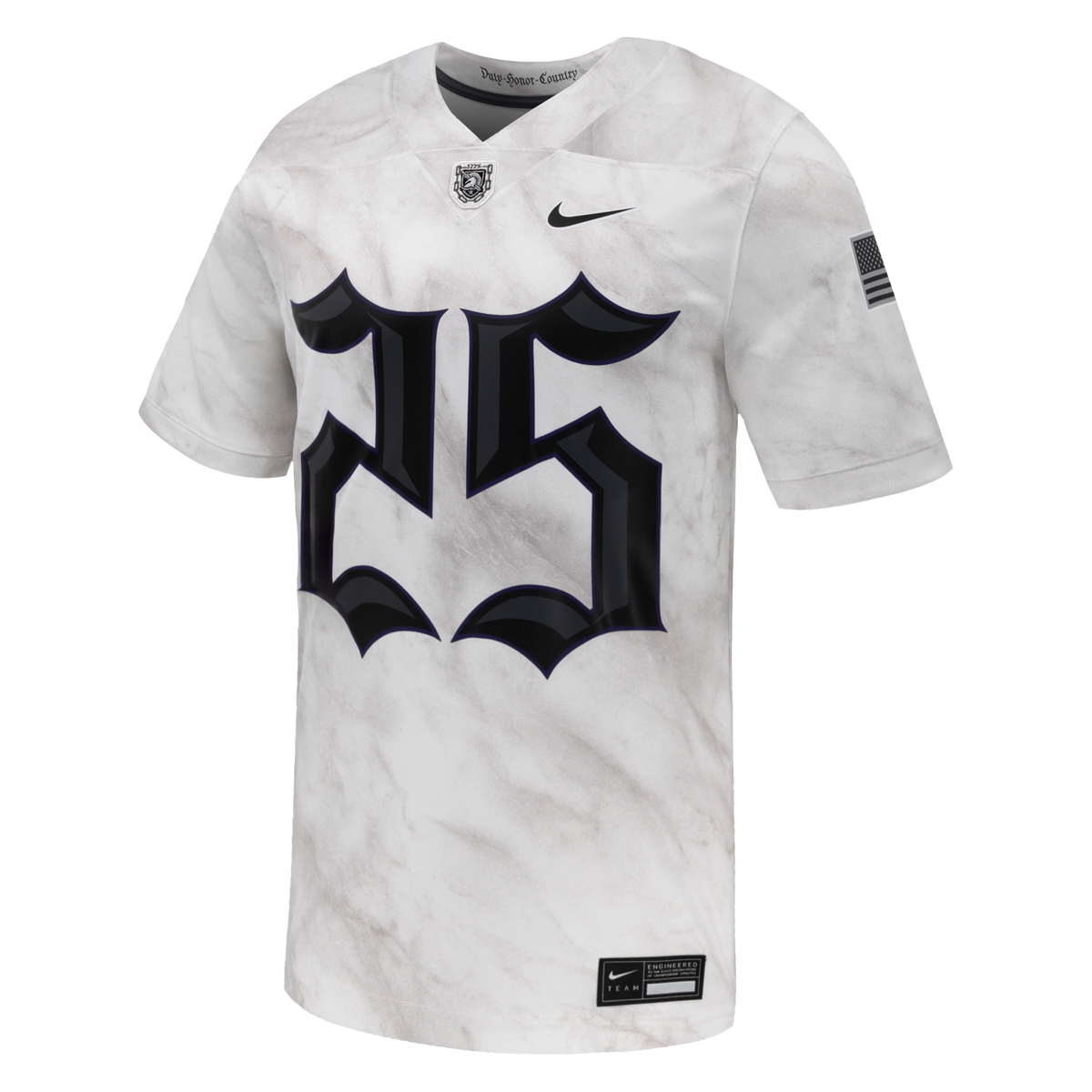 #25 Army Black Knights Army 250 Collection Game Football Jersey - White