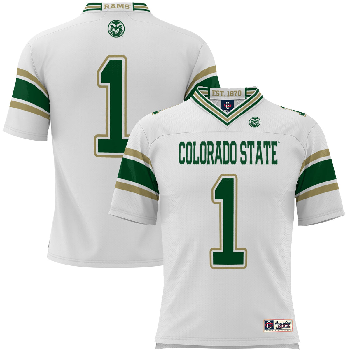 #1 Colorado State Rams GameDay Greats Endzone Football Jersey - White