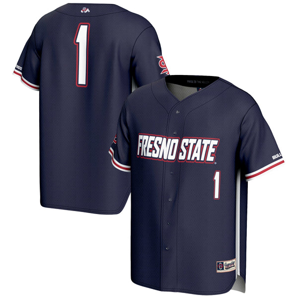 GameDay Greats #1 Navy Fresno State Bulldogs Lightweight Baseball Jersey