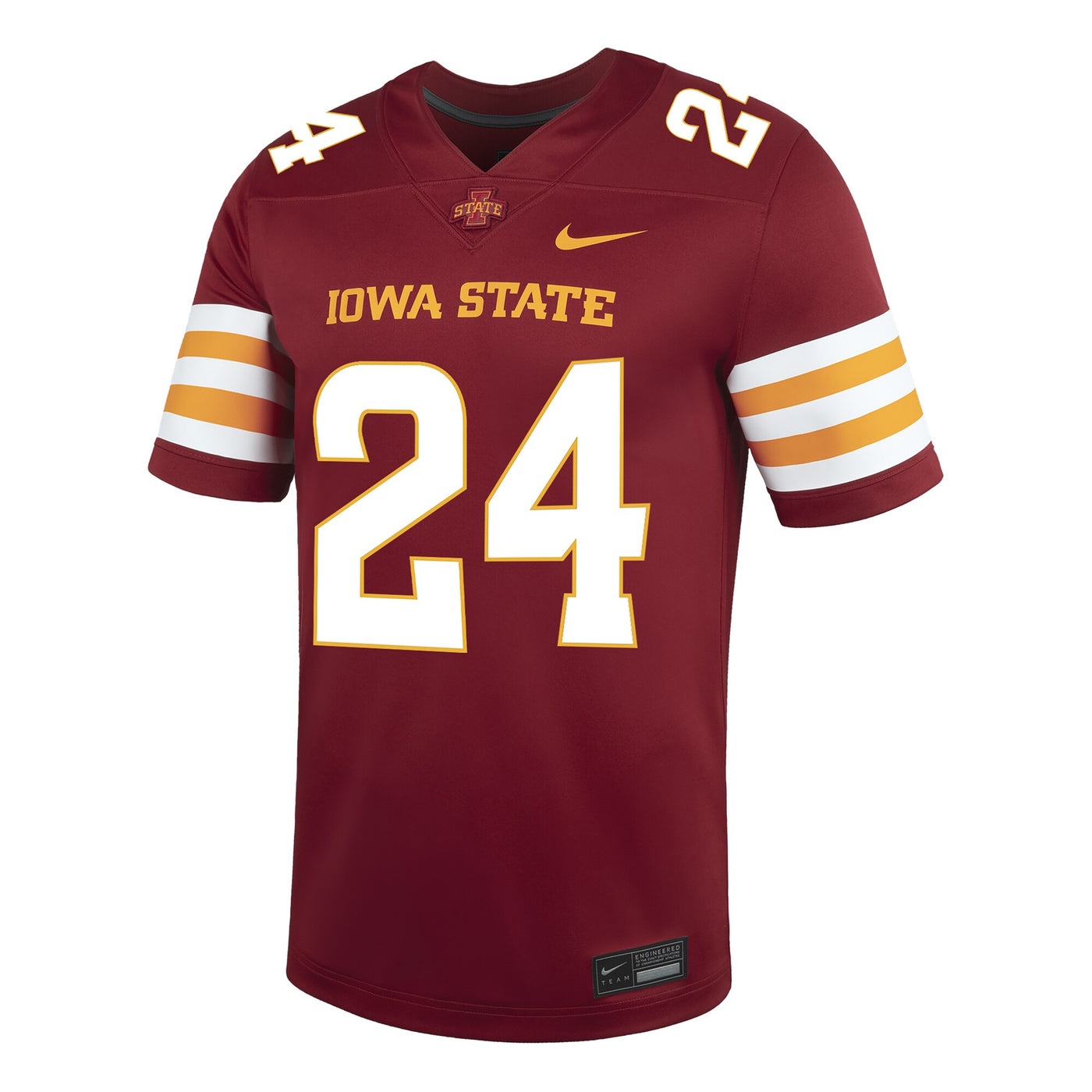 Nike #24 Cardinal Iowa State Cyclones Game Football Jersey