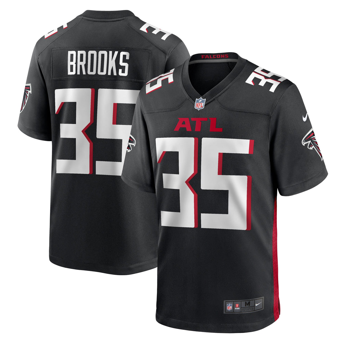 Atlanta Falcons Natrone Brooks Black Team Game Jersey