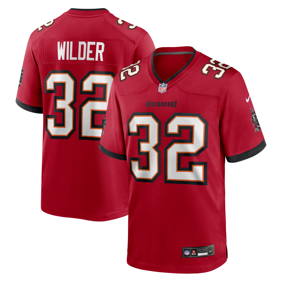 Tampa Bay Buccaneers James Wilder Red Game Retired Player Jersey