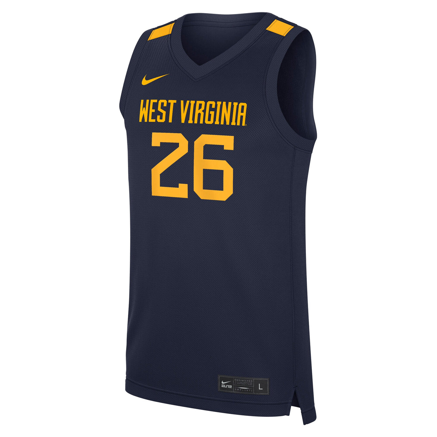 Nike #26 Navy West Virginia Mountaineers Road Replica Basketball Jersey