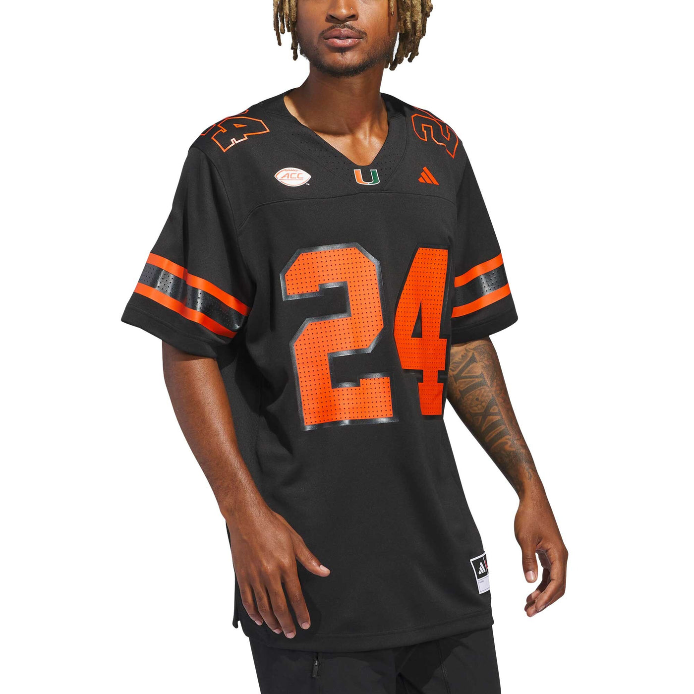 adidas #24 Black Miami Hurricanes Premier Strategy Jersey