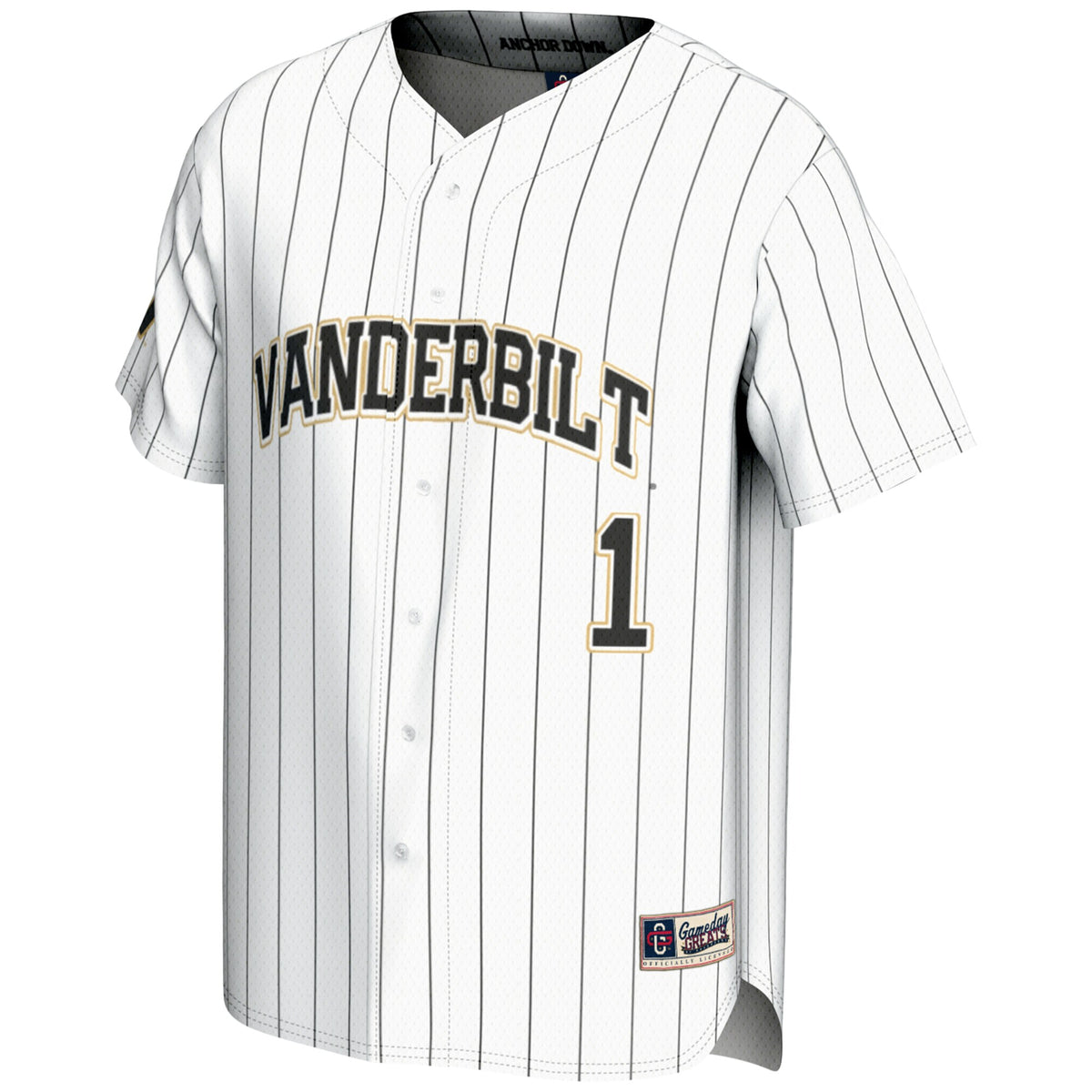 #1 Vanderbilt Commodores GameDay Greats Lightweight Baseball Jersey - White