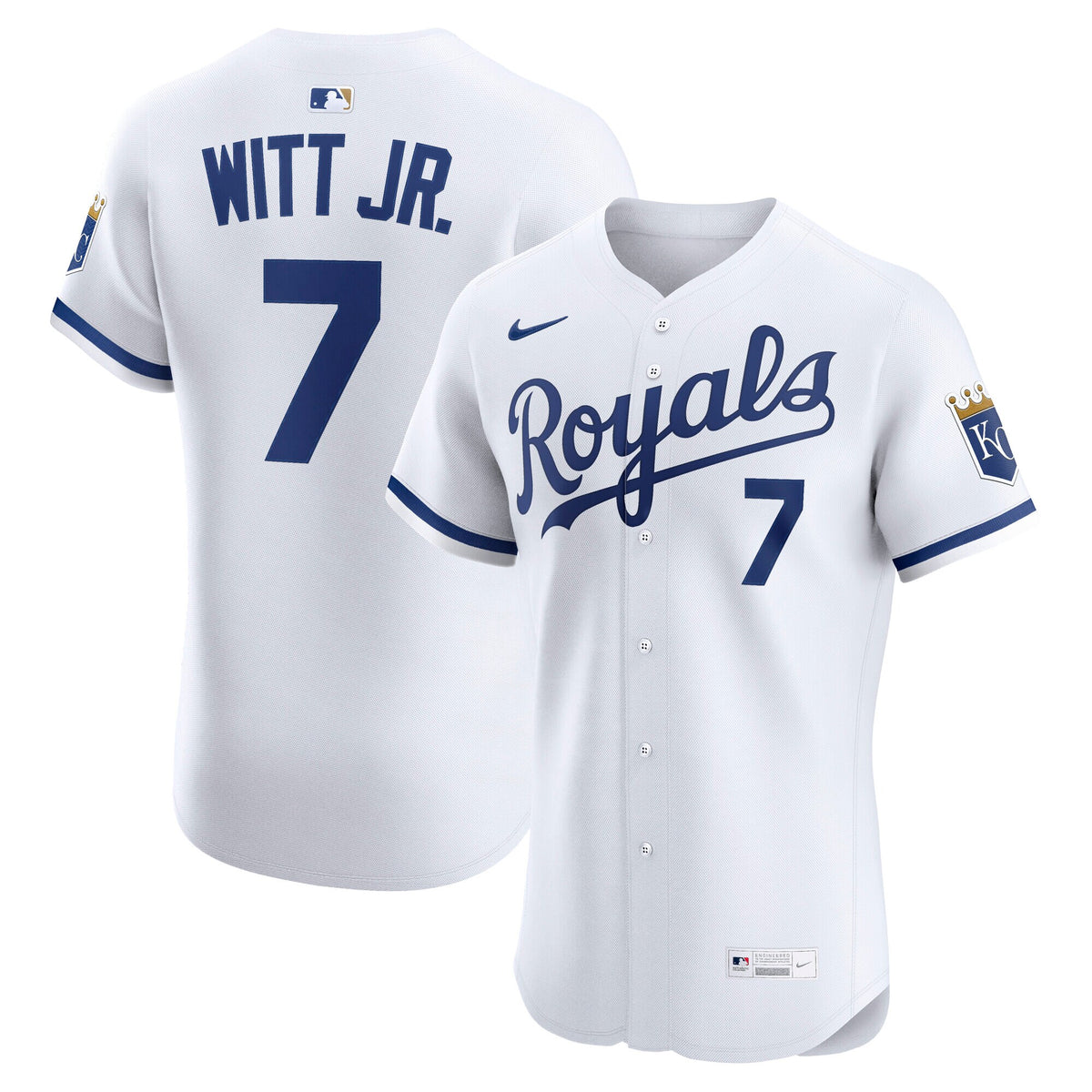 Kansas City Royals Bobby Witt Jr. White Home Elite Player Jersey