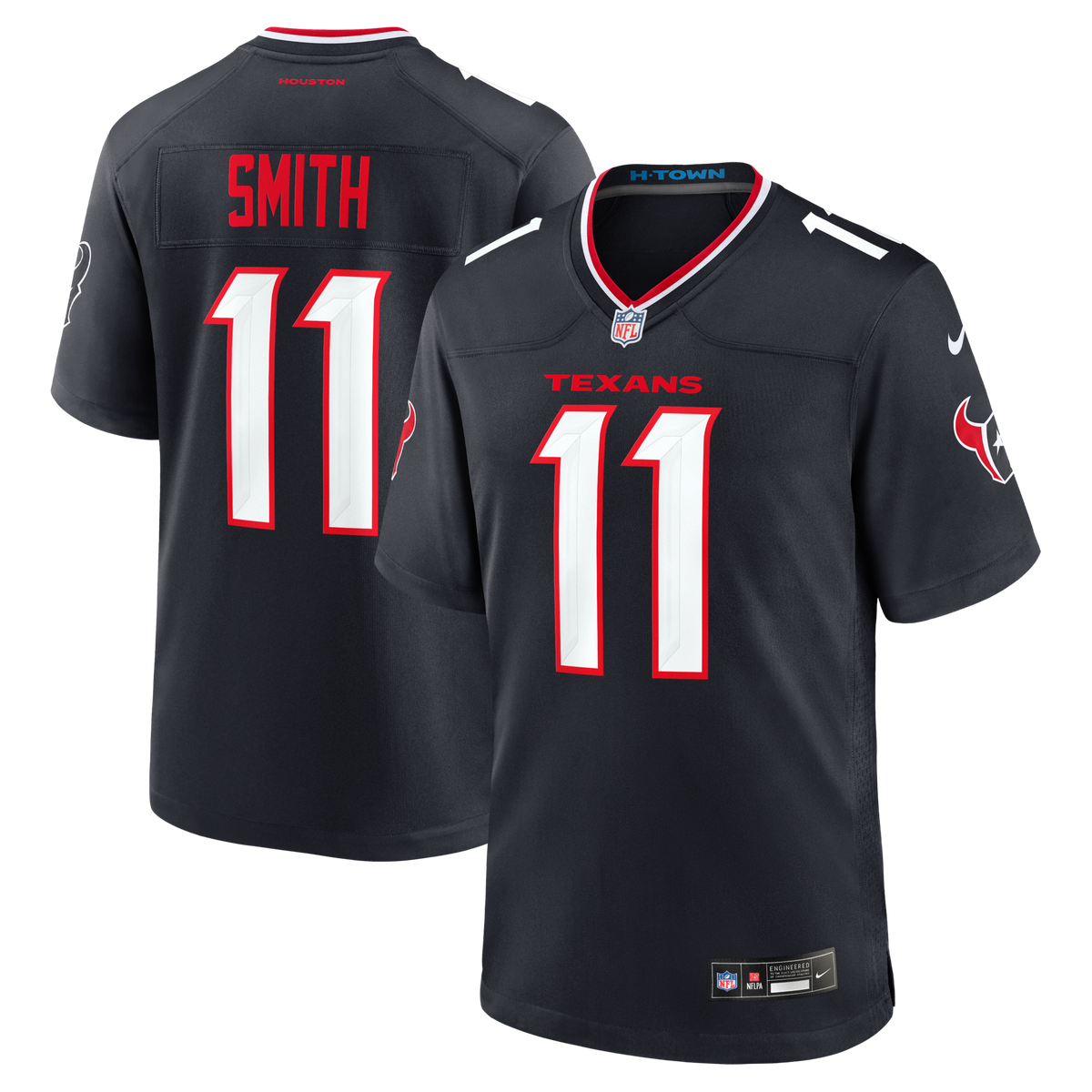 Houston Texans Tremon Smith Navy Team Game Jersey