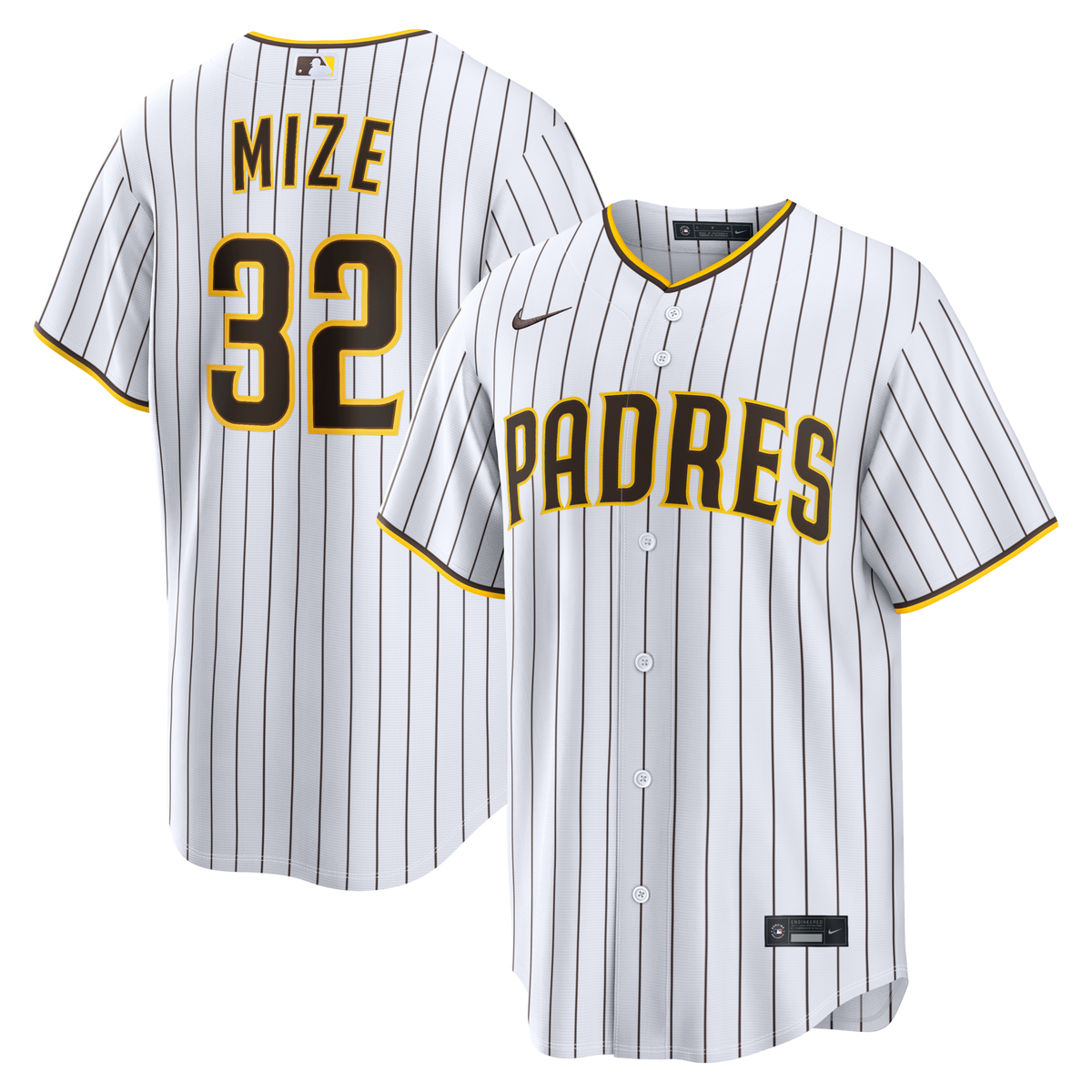 San Diego Padres Casey Mize White Home Replica Jersey