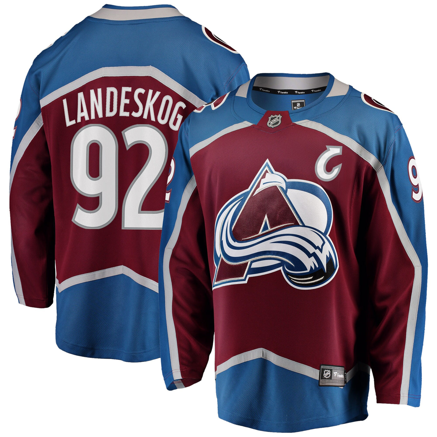 Colorado Avalanche Gabriel Landeskog Fanatics Burgundy Captain Patch Home Breakaway Jersey