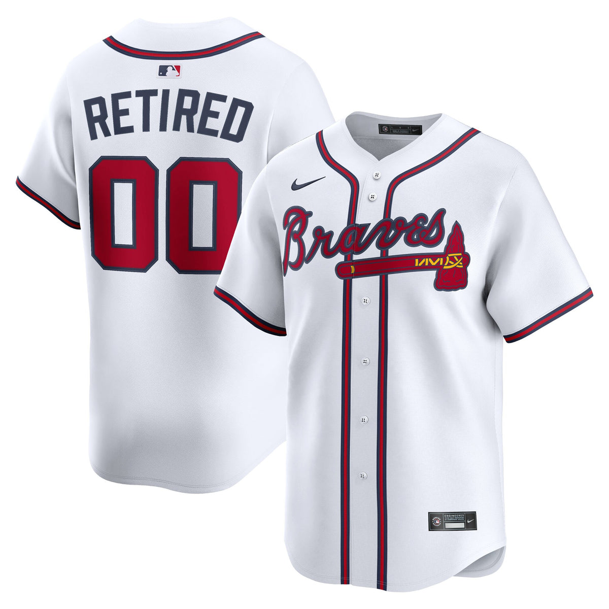 Atlanta Braves White Home Limited Pick-A-Player Retired Roster Jersey