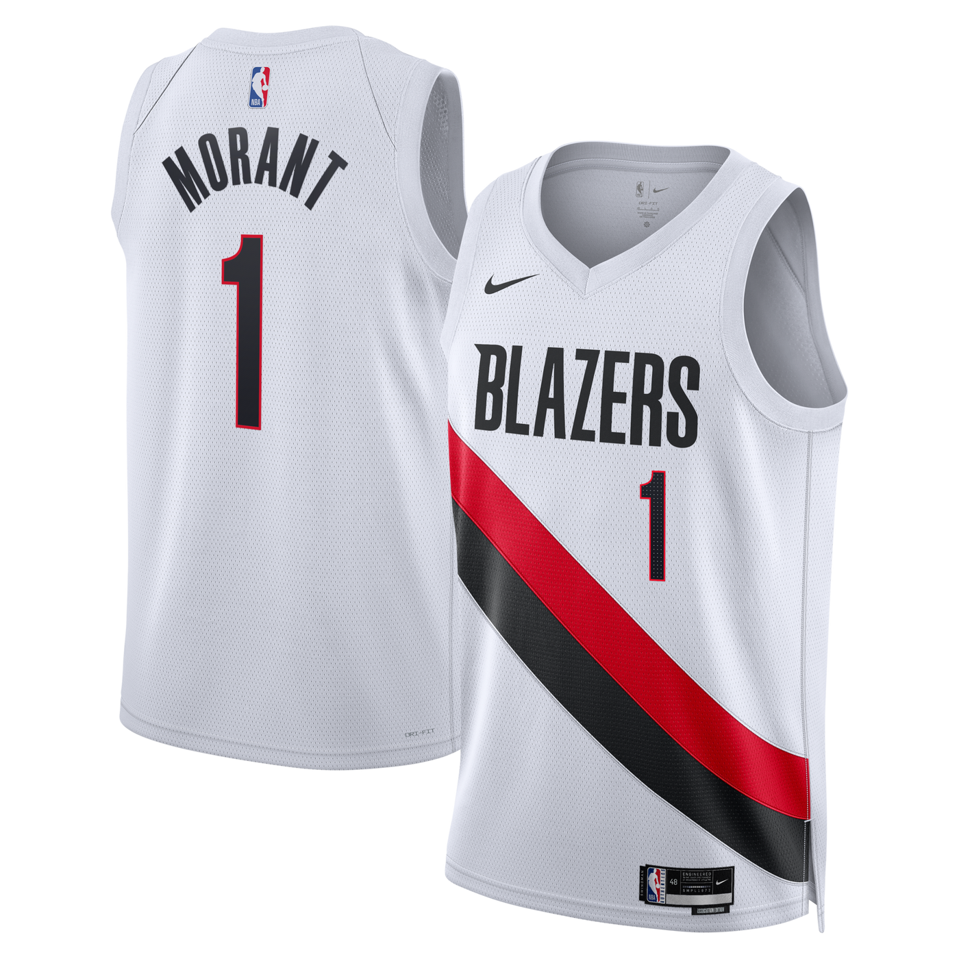 Portland Trail Blazers Nike Replica Association Edition Swingman Jersey - White - Ja Morant