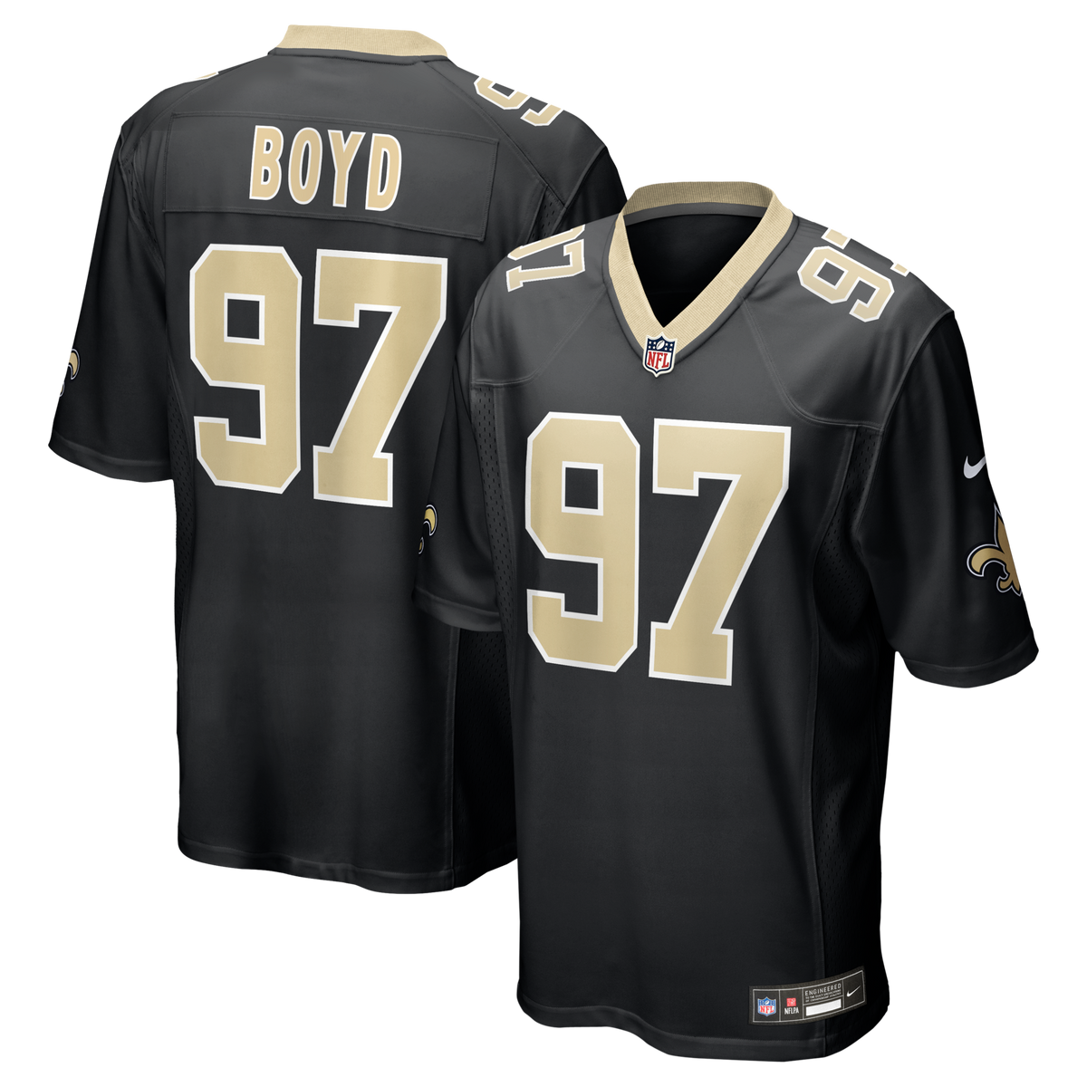 New Orleans Saints Khristian Boyd Black Game Jersey