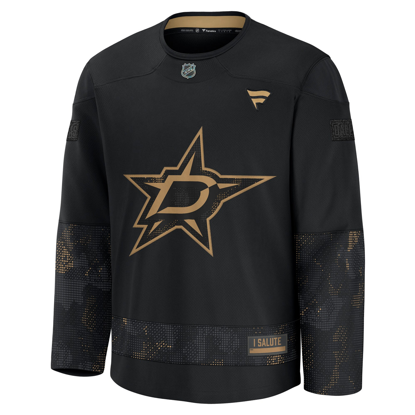 Dallas Stars Fanatics Black 2024 Military Appreciation Practice Jersey