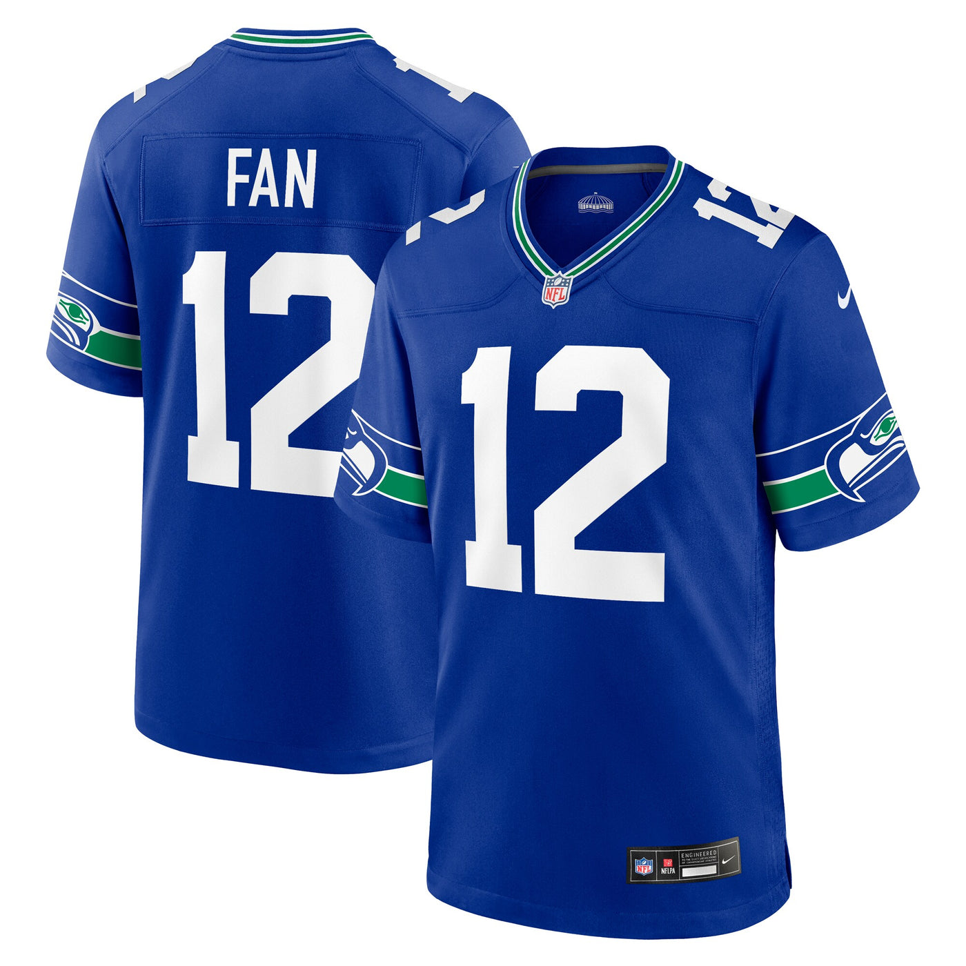 Seattle Seahawks 12s Nike Royal Throwback Player Game Jersey