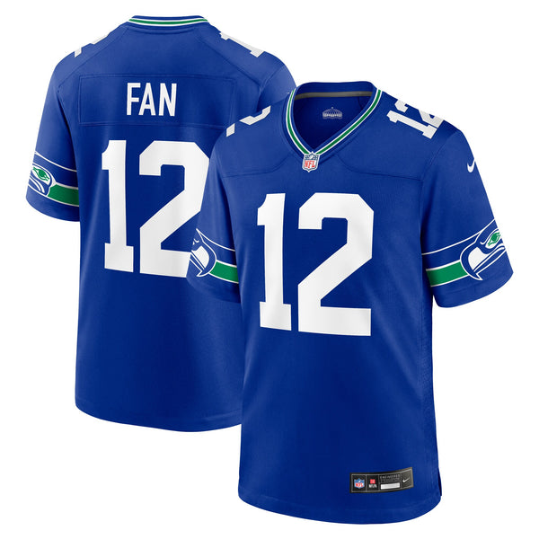 Seattle Seahawks 12s Nike Royal Throwback Player Game Jersey