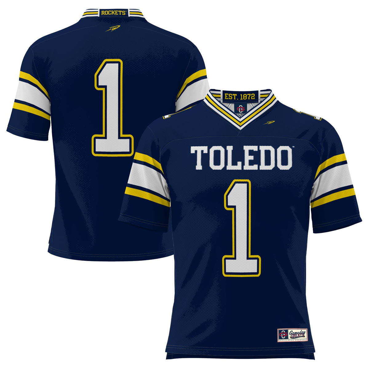 #1 Toledo Rockets GameDay Greats Endzone Football Jersey - Navy