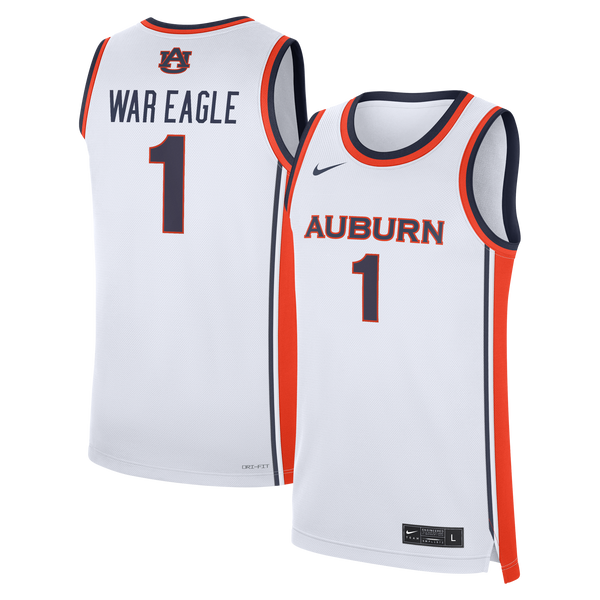 Nike White Auburn Tigers #1 Home War Eagle Replica Basketball Jersey