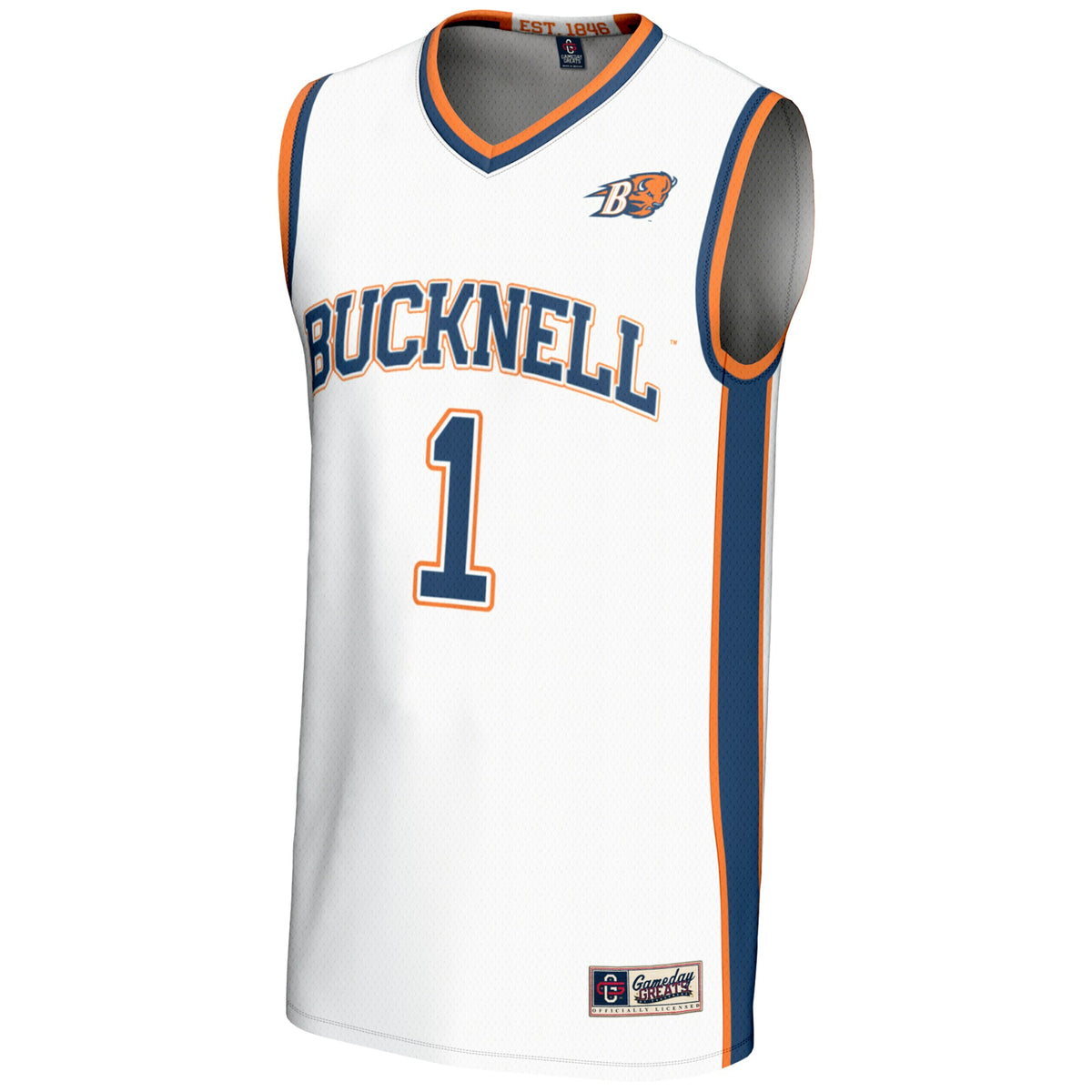 #1 Bucknell Bison GameDay Greats Lightweight Basketball Jersey - White