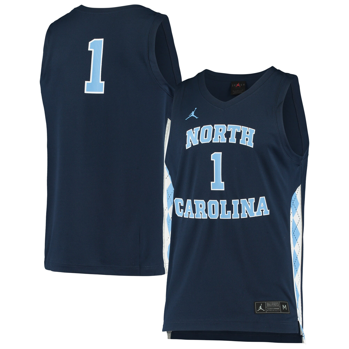 Jordan Brand #1 Navy North Carolina Tar Heels Replica Basketball Jersey