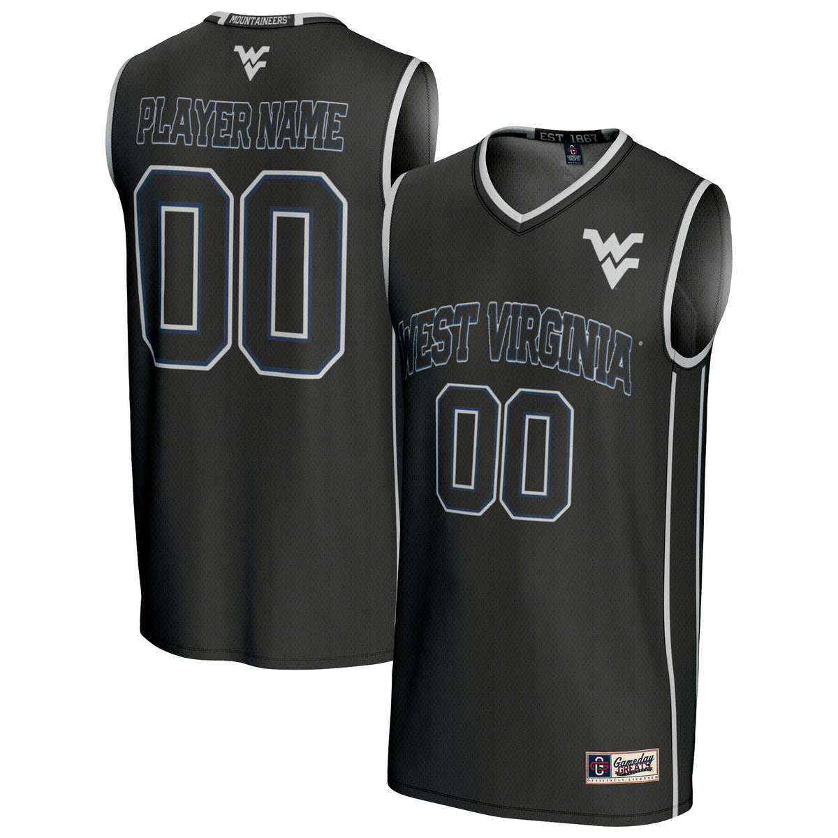 West Virginia Mountaineers GameDay Greats Lightweight Collegiate Basketball NIL Pick-A-Player Fashion Jersey - Black