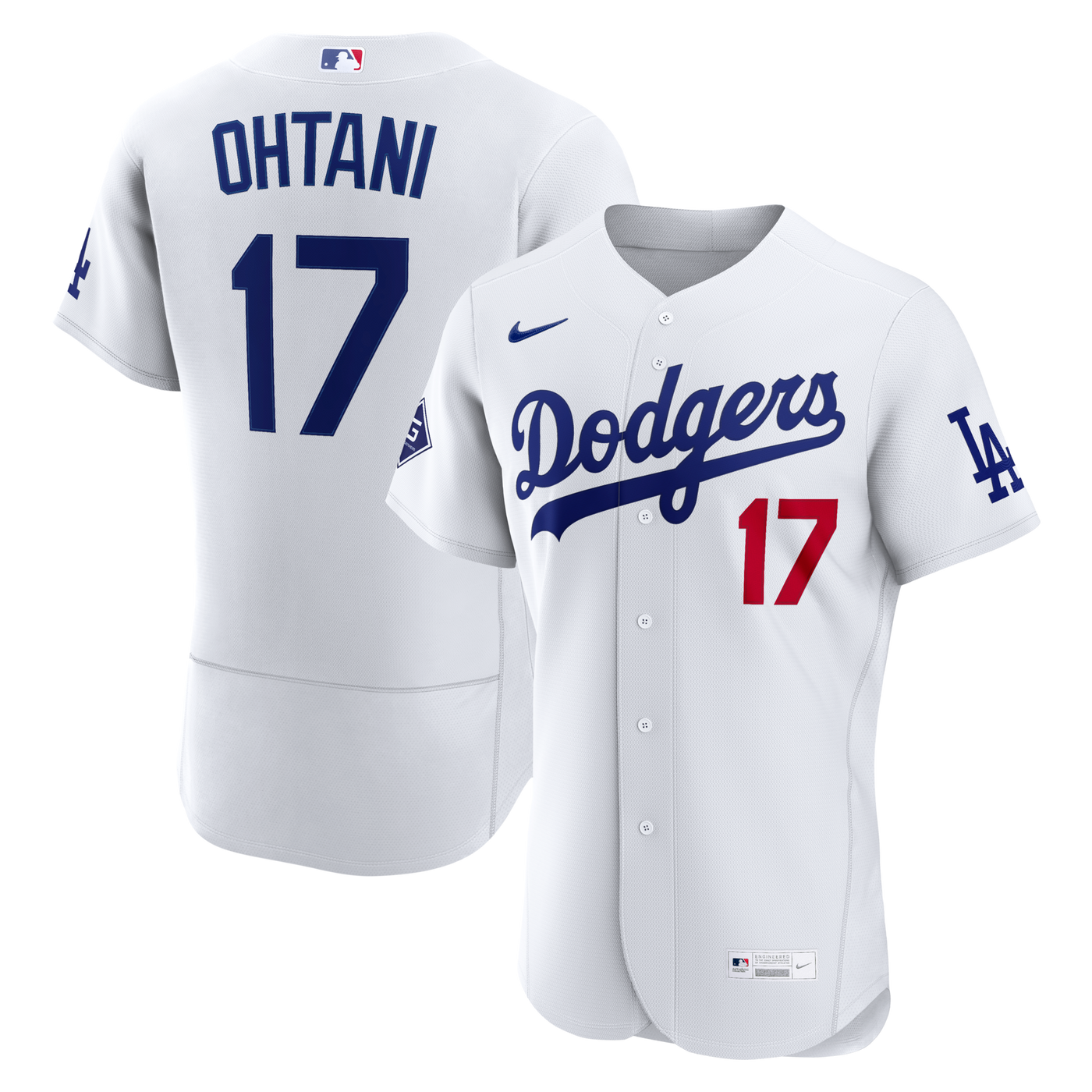Los Angeles Dodgers Shohei Ohtani Nike White Home Authentic Sponsor Patch Jersey