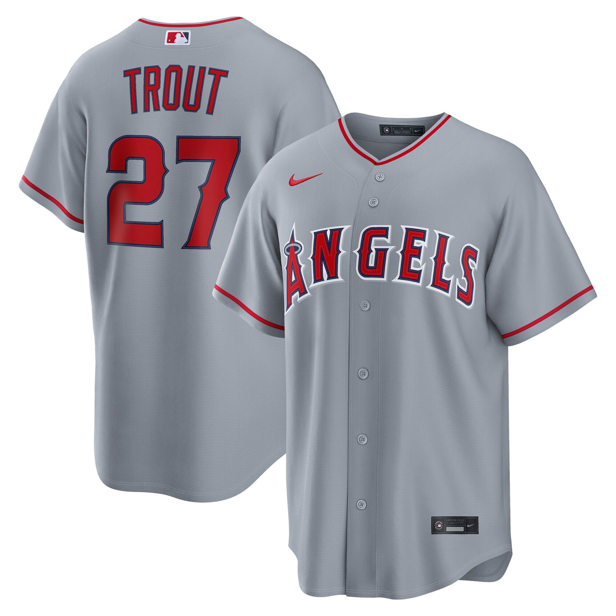 Los Angeles Angels Mike Trout Gray Road Replica Jersey