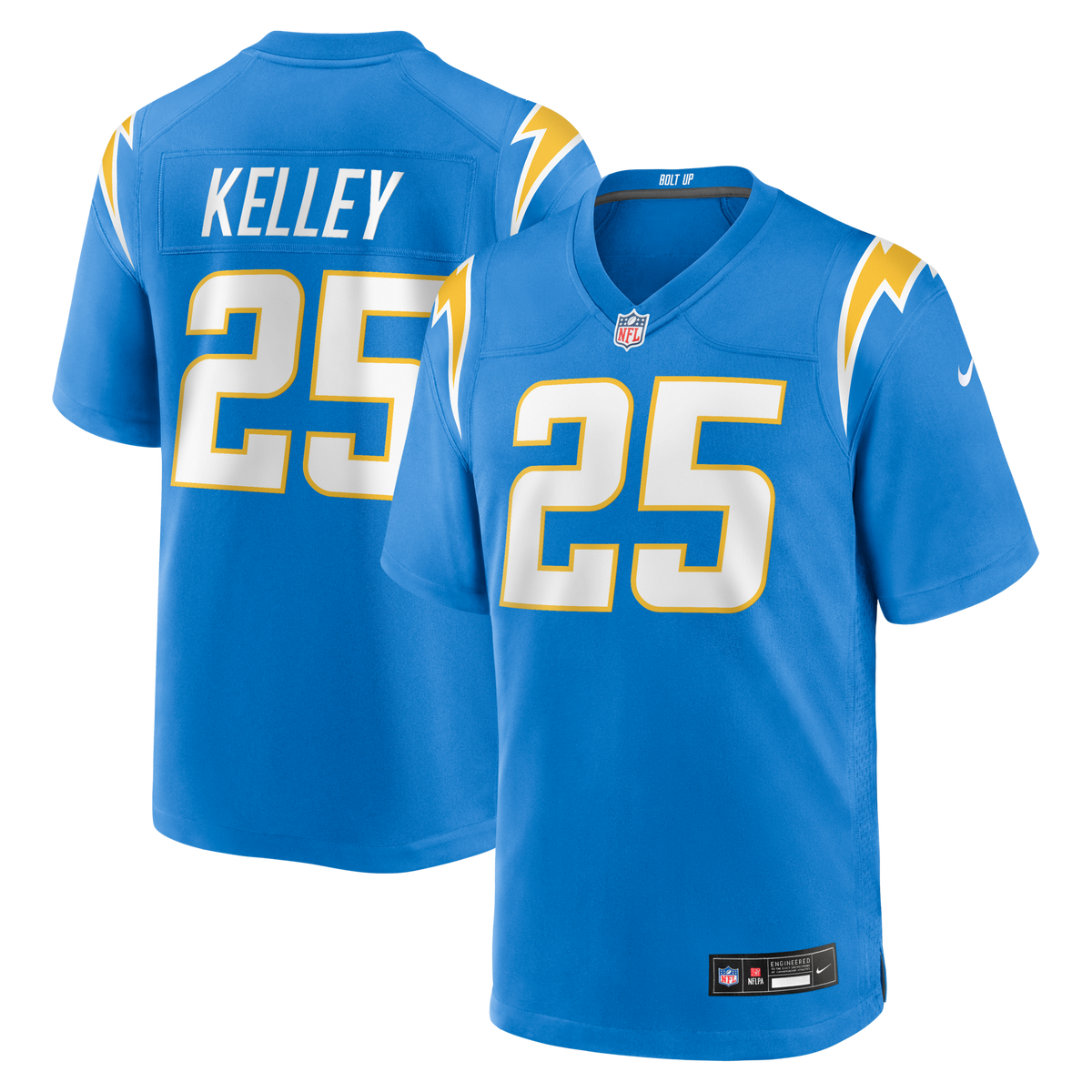 Los Angeles Chargers Joshua Kelley Powder Blue Game Jersey