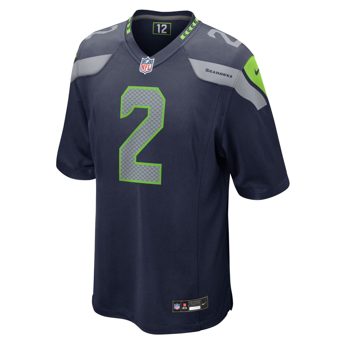 Seattle Seahawks Drew Lock College Navy Team Game Jersey