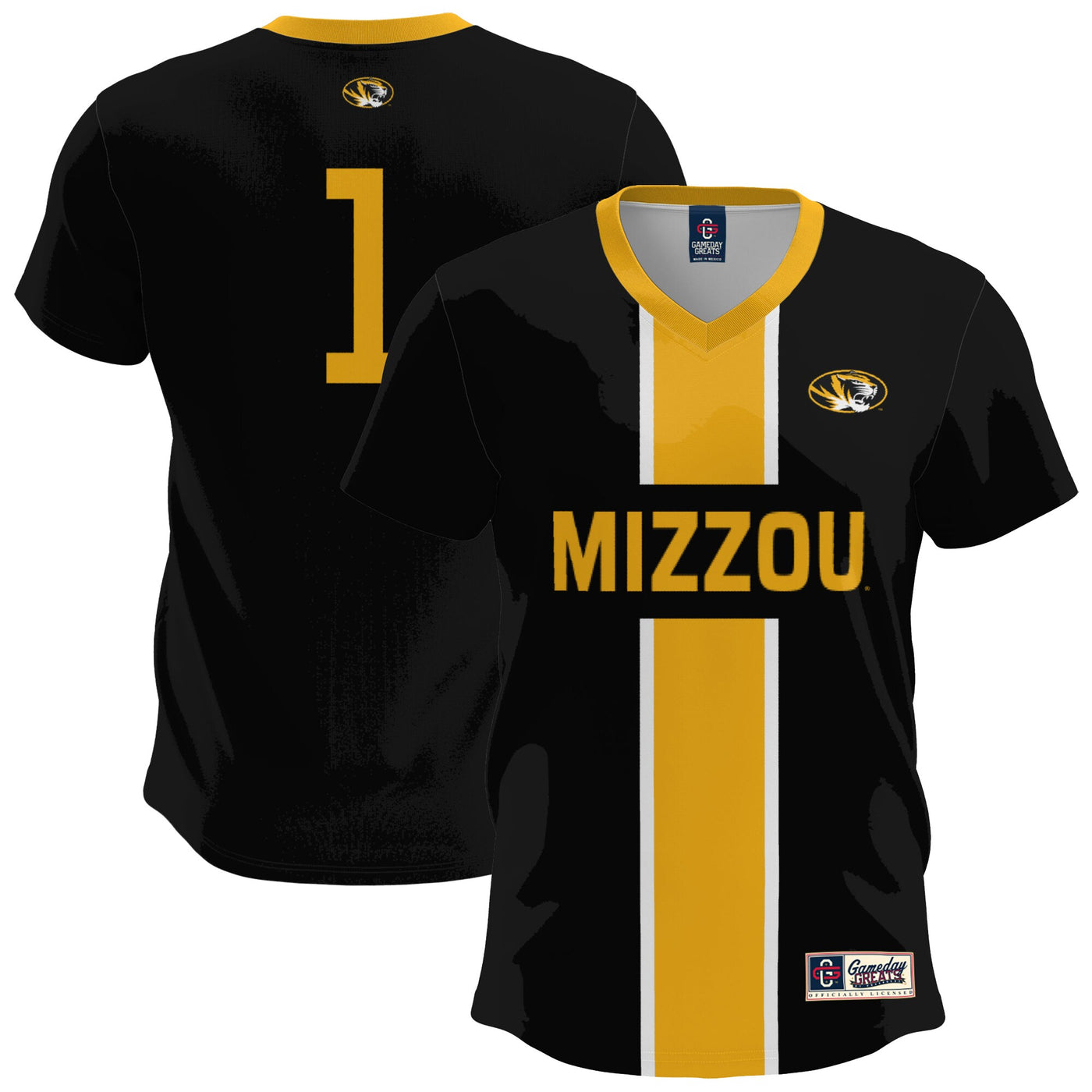 GameDay Greats Black Missouri Tigers Lightweight Soccer Fashion Jersey