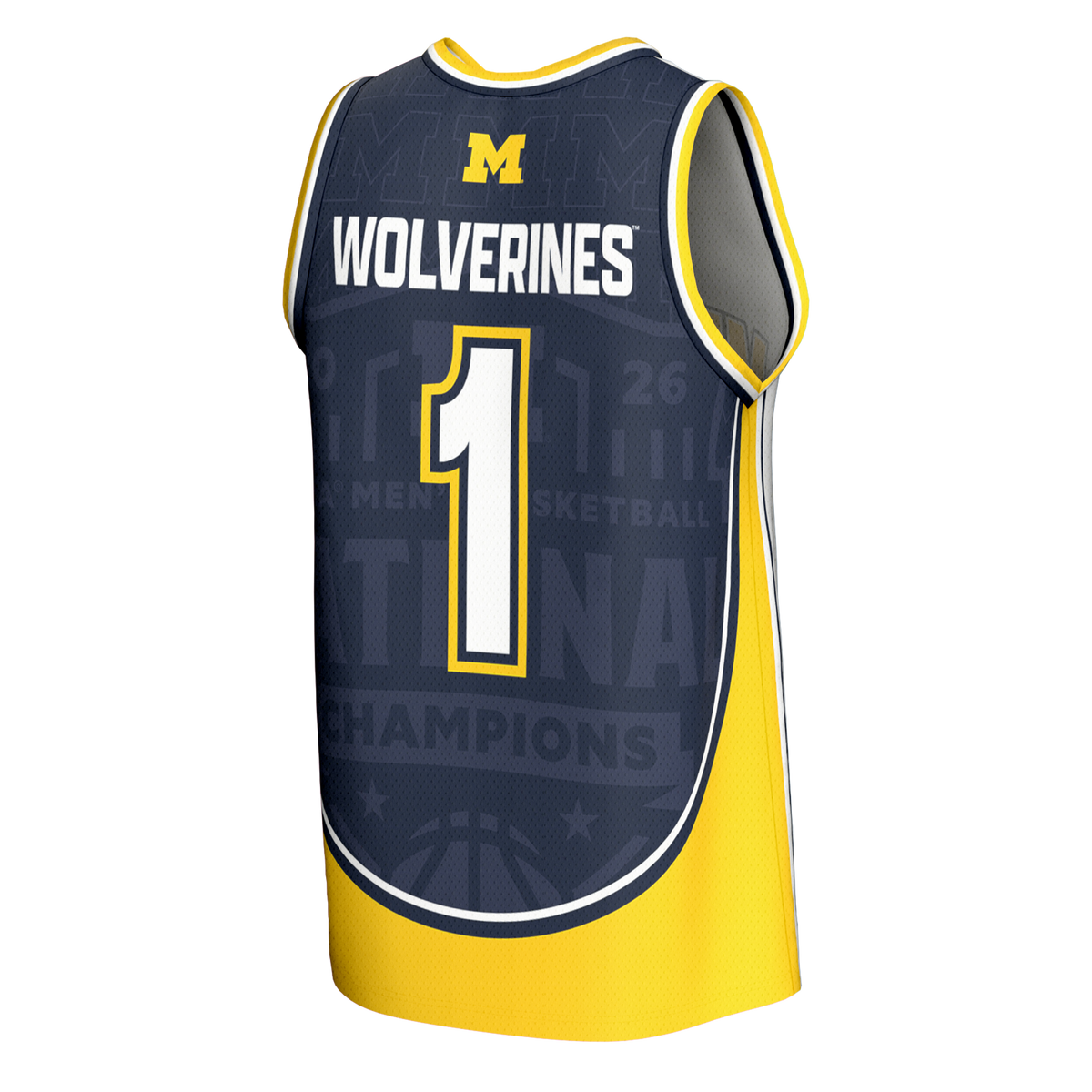 Michigan Wolverines GameDay Greats 2026 NCAA Basketball National Champions #1 Commemorative Fashion Jersey - White