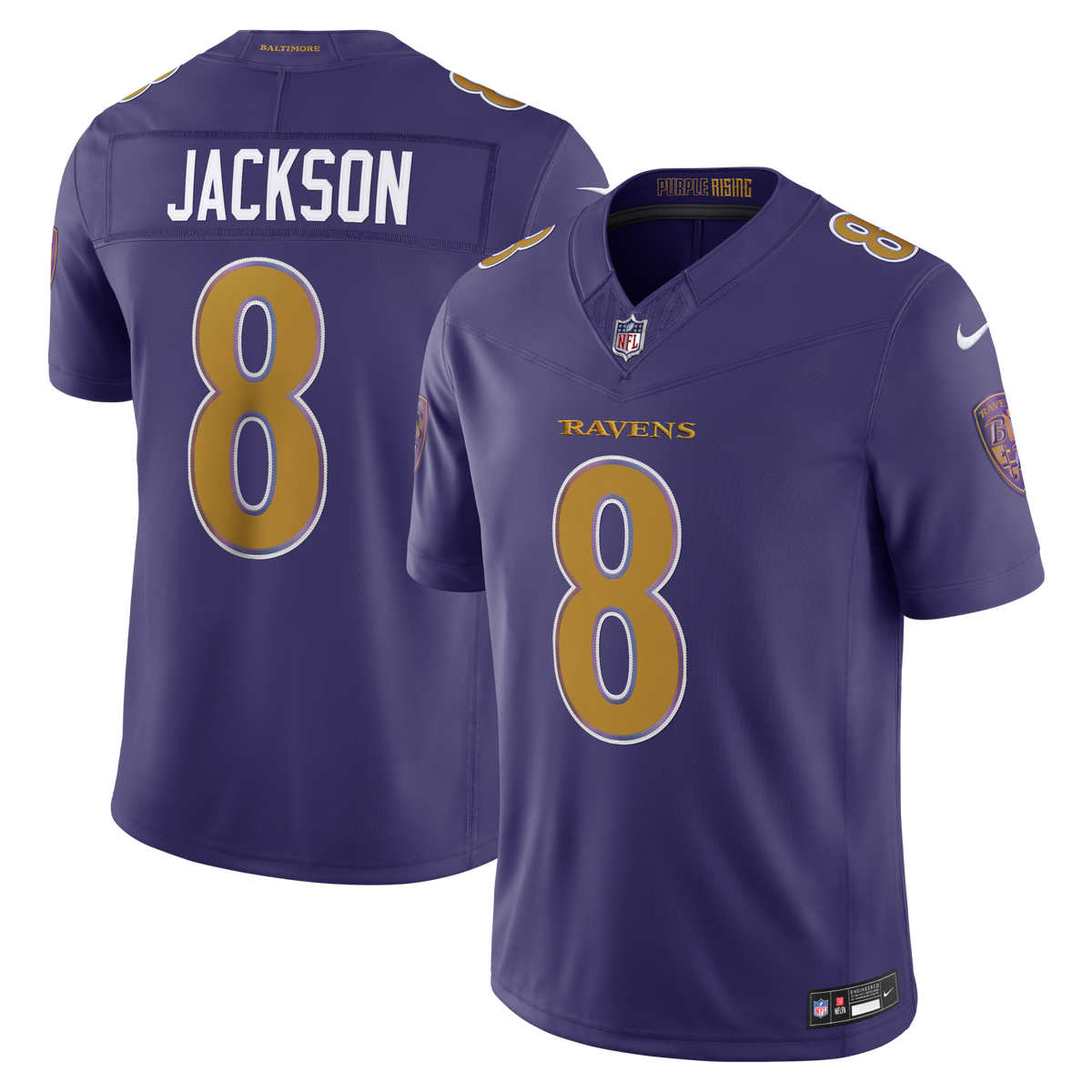 Baltimore Ravens Lamar Jackson Purple Alternate Vapor F.U.S.E. Stitched Limited Jersey