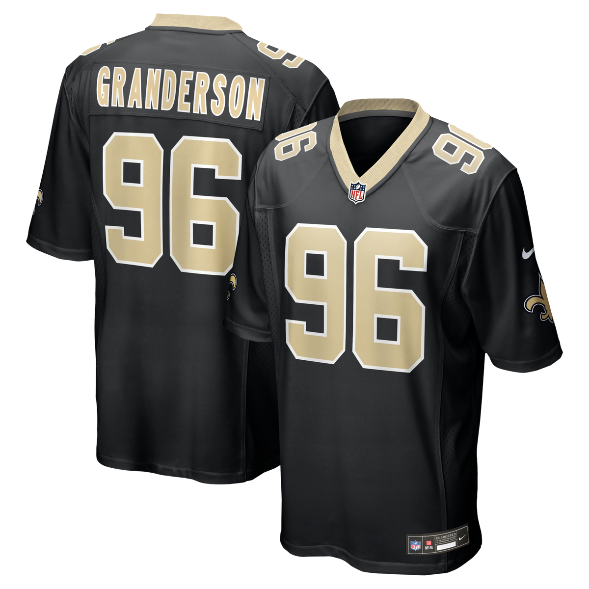 New Orleans Saints Carl Granderson Black Game Jersey