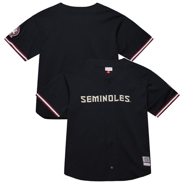 Mitchell & Ness Black Florida State Seminoles On The Clock Full-Button Fashion Jersey