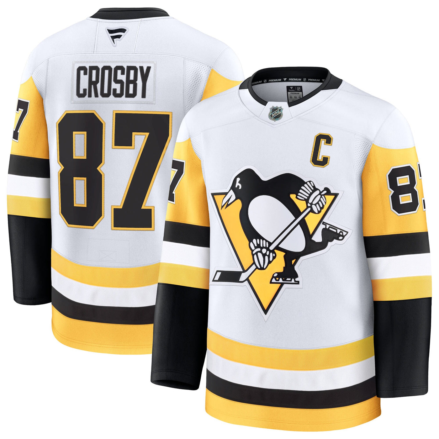Pittsburgh Penguins Sidney Crosby Fanatics White Away Premium Jersey